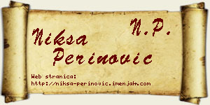 Nikša Perinović vizit kartica